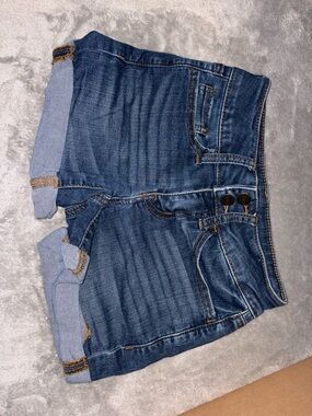 SO Dark Indigo Denim Shorts with Contrast Stitching